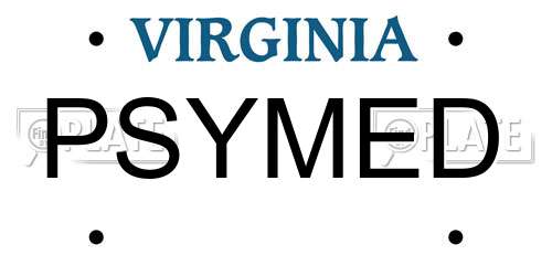 PSYMED Virginia License Plate