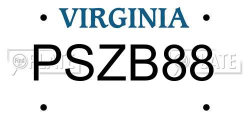 PSZB88 Virginia License Plate