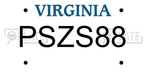 PSZS88 Virginia License Plate