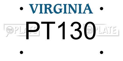 PT130 Virginia License Plate