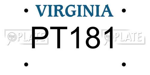 PT181 Virginia License Plate