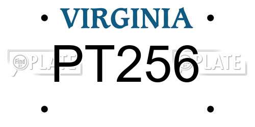 PT256 Virginia License Plate