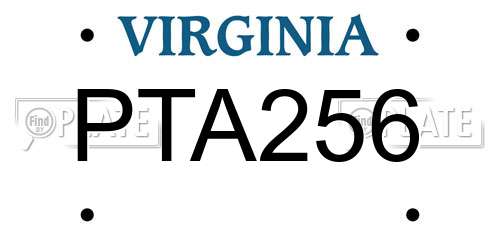 PTA256 Virginia License Plate