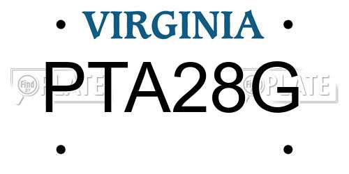 PTA28G Virginia License Plate