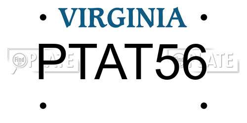 PTAT56 Virginia License Plate