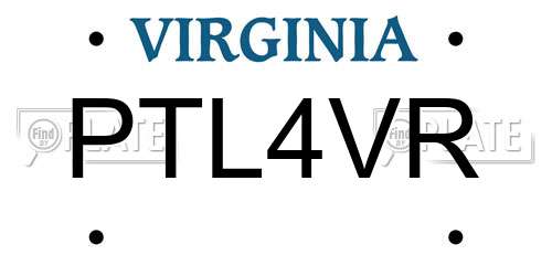 PTL4VR Virginia License Plate