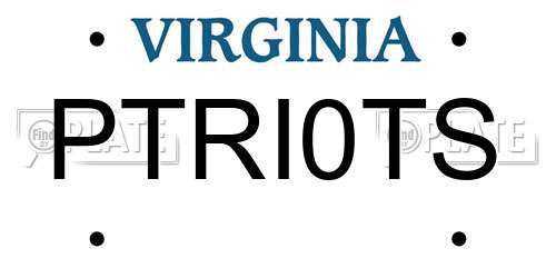 PTRI0TS Virginia License Plate