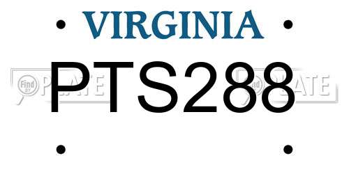 PTS288 Virginia License Plate