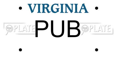 PUB Virginia License Plate