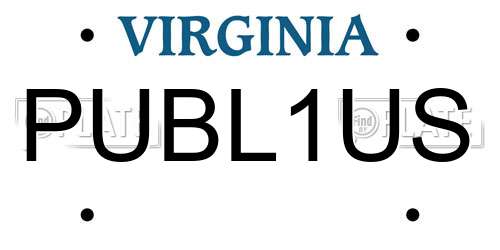 PUBL1US Virginia License Plate