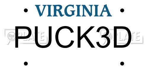 PUCK3D Virginia License Plate