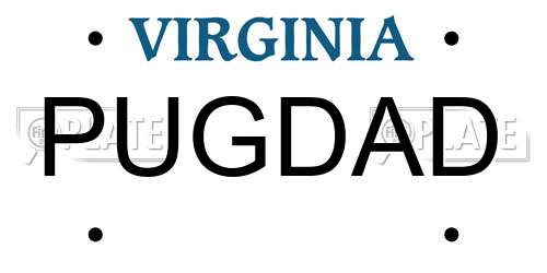 PUGDAD Virginia License Plate