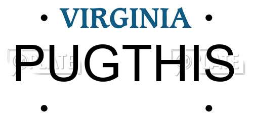 PUGTHIS Virginia License Plate