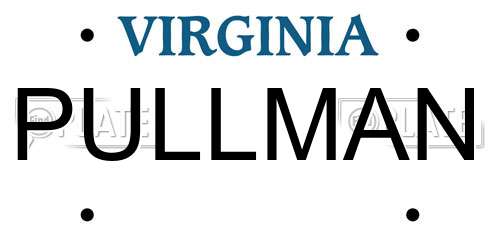 PULLMAN Virginia License Plate