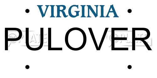 PULOVER Virginia License Plate