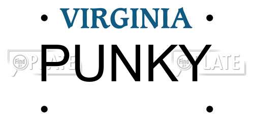 PUNKY Virginia License Plate