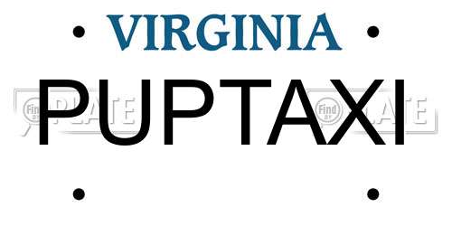 PUPTAXI Virginia License Plate