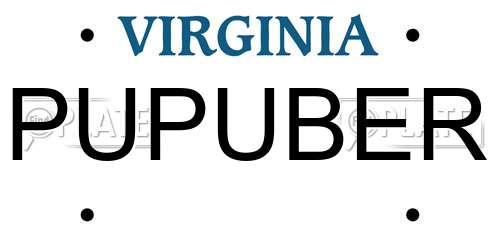 PUPUBER Virginia License Plate