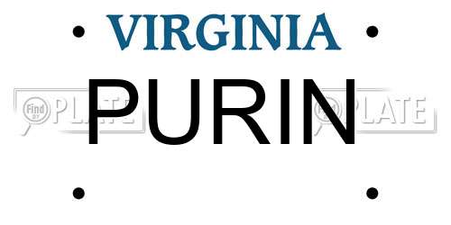 PURIN Virginia License Plate