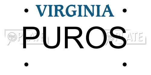 PUROS Virginia License Plate