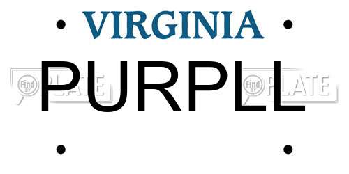 PURPLL Virginia License Plate
