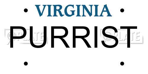 PURRIST Virginia License Plate