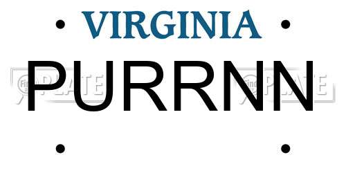 PURRNN Virginia License Plate