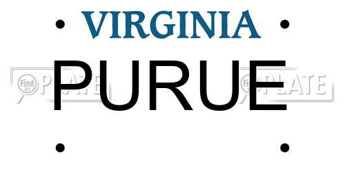 PURUE Virginia License Plate