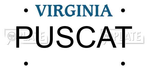 PUSCAT Virginia License Plate