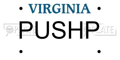 PUSHP Virginia License Plate