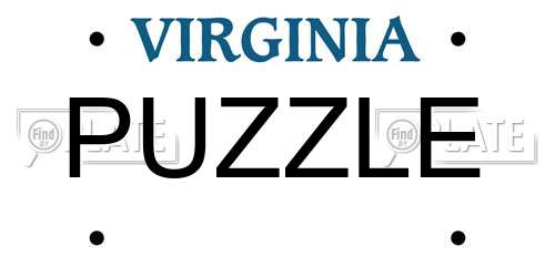 PUZZLE Virginia License Plate