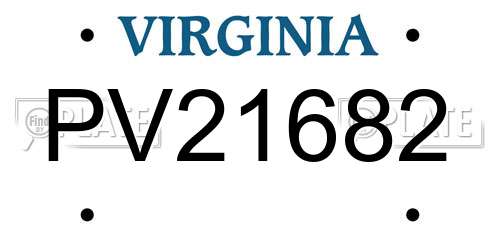 PV21682 Virginia License Plate