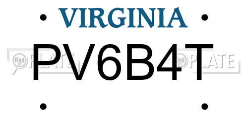PV6B4T Virginia License Plate