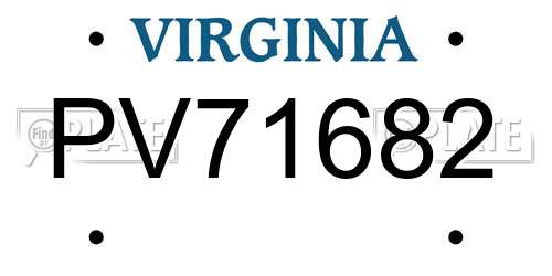 PV71682 Virginia License Plate