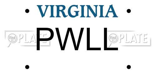 PWLL Virginia License Plate