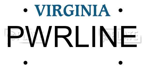 PWRLINE Virginia License Plate