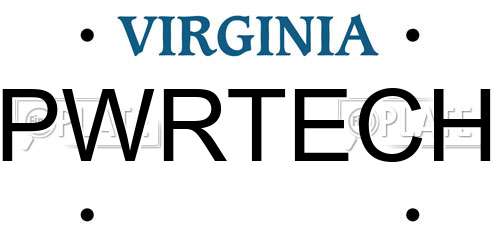 PWRTECH Virginia License Plate