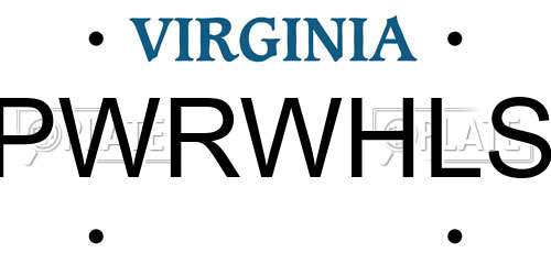 PWRWHLS Virginia License Plate