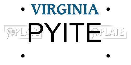 PYITE Virginia License Plate
