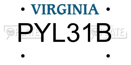 PYL31B Virginia License Plate