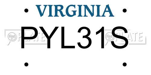 PYL31S Virginia License Plate