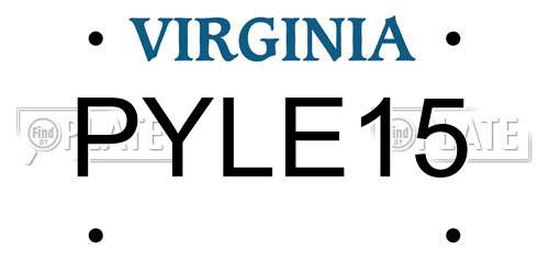 PYLE15 Virginia License Plate