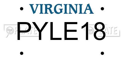 PYLE18 Virginia License Plate