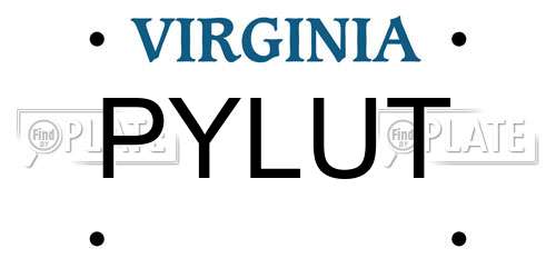 PYLUT Virginia License Plate