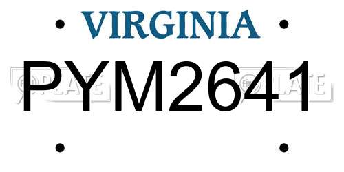 PYM2641 Virginia License Plate