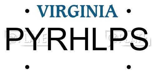 PYRHLPS Virginia License Plate