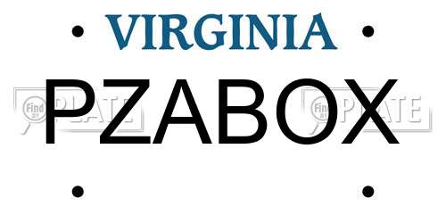 PZABOX Virginia License Plate