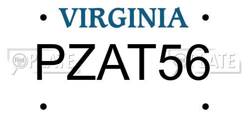 PZAT56 Virginia License Plate