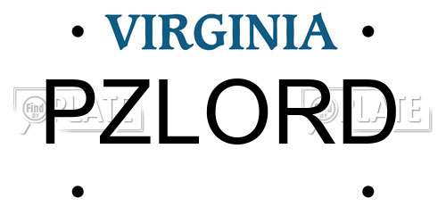 PZLORD Virginia License Plate