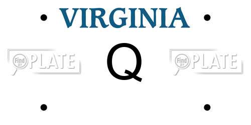 Q Virginia License Plate